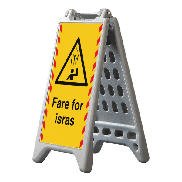 Fare for isras frittstående utendørsskilt – reflekterende plast 750 x 410 mm