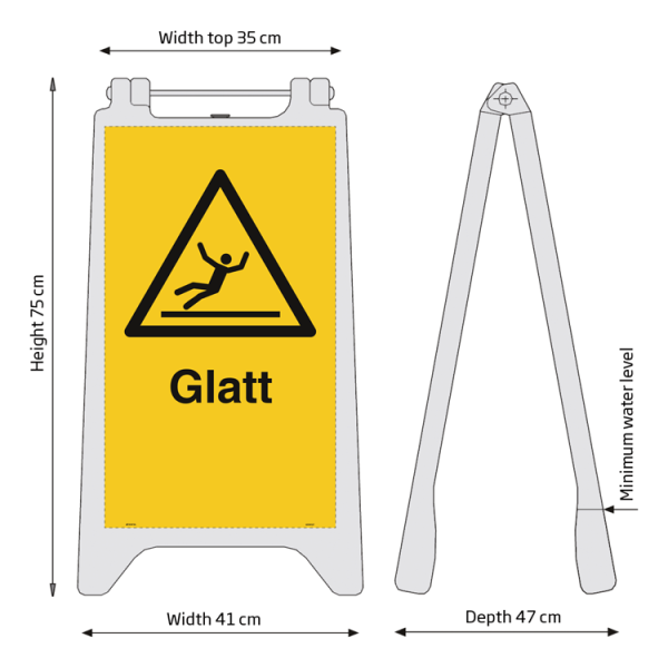Glatt frittstående utendørsskilt – reflekterende plast 750 x 410 mm