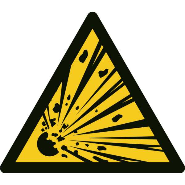 Eksplosjonsfare - Fareskilt ISO 7010 W002