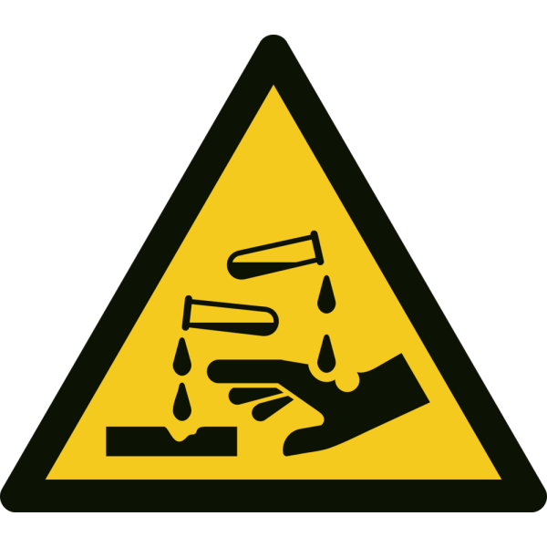 Advarsel etsende stoffer - Fareskilt ISO 7010 W023