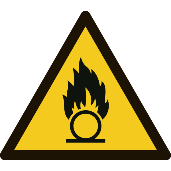 Oksiderende materiale - Fareskilt ISO 7010 W028