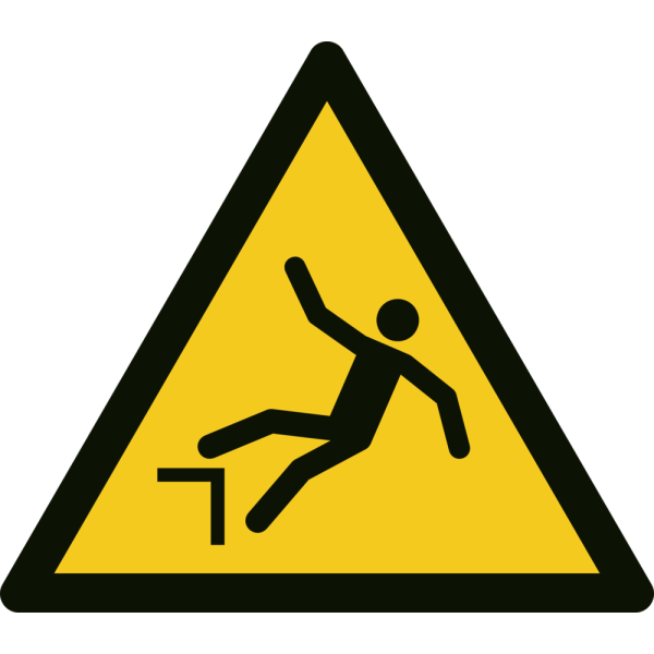 Høydeforskjell - Fareskilt ISO 7010 W008