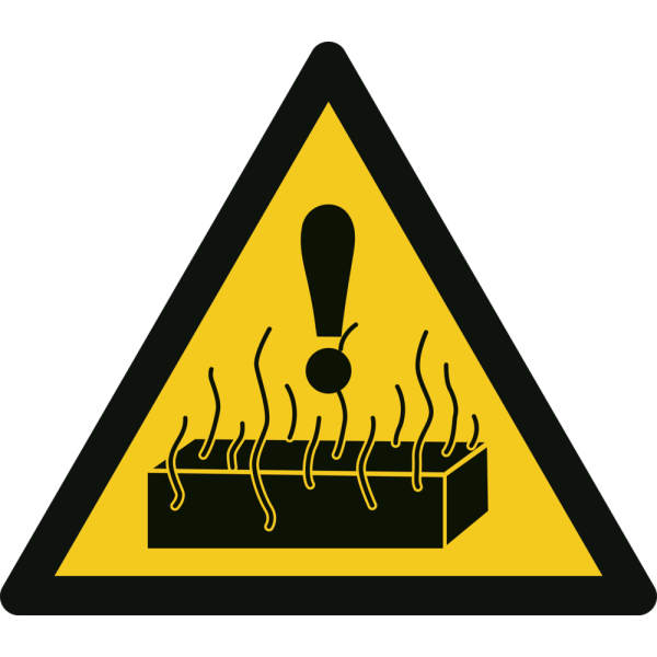 Fare! Sterk varme - Fareskilt ISO 3864