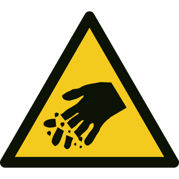 Fare for å kutte fingrene - Fareskilt ISO 3864