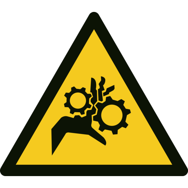 Hånd i tannhjul - Fareskilt ISO 7010 W089