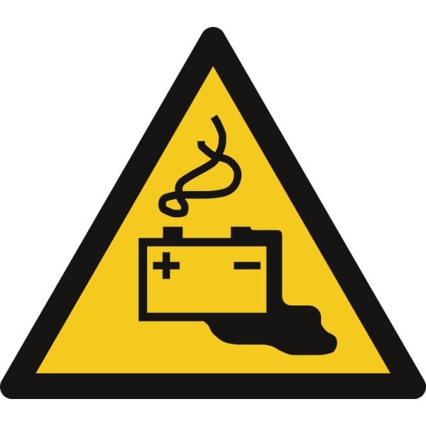 Fare fra batteri - Fareskilt ISO 7010 W026