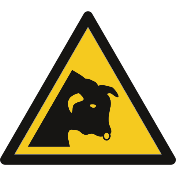 Fare for okse - Fareskilt ISO 7010 W034