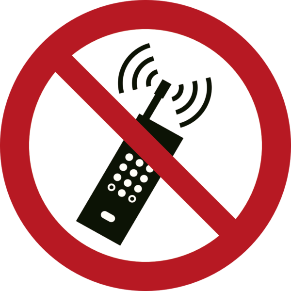 Mobiltelefon forbudt - Forbudsskilt ISO 7010 P013