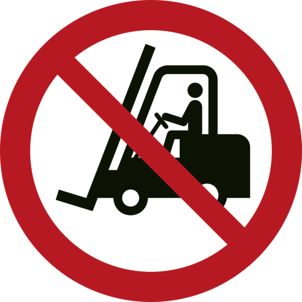 Industrikjøretøy forbudt - Forbudsskilt ISO 7010 P006