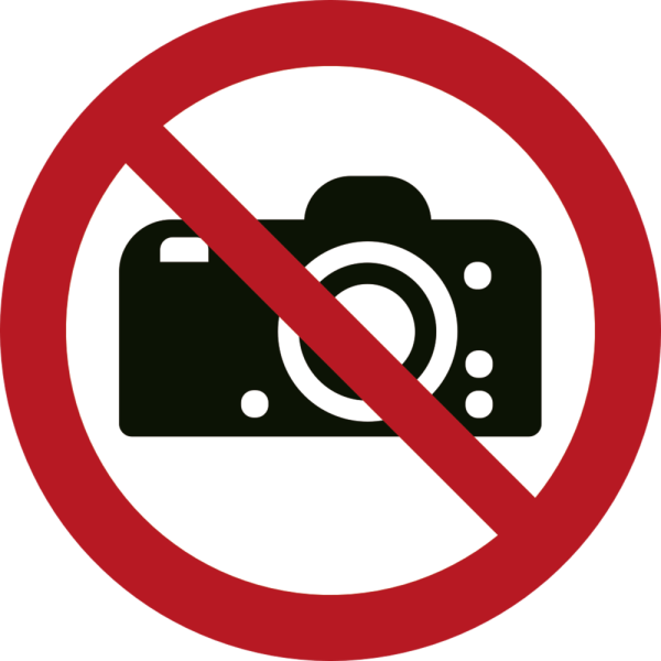Fotografering forbudt skilt - Forbudsskilt ISO 7010 P029