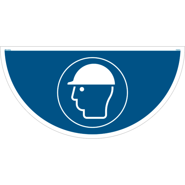Hjelm påbudt - Gulvskilt - ISO 7010