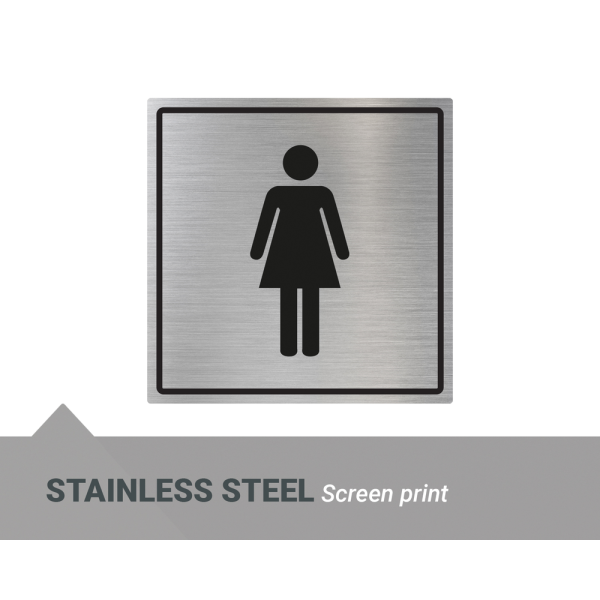 Dame symbol - 1 mm rustfri stål - 150 x 150 mm