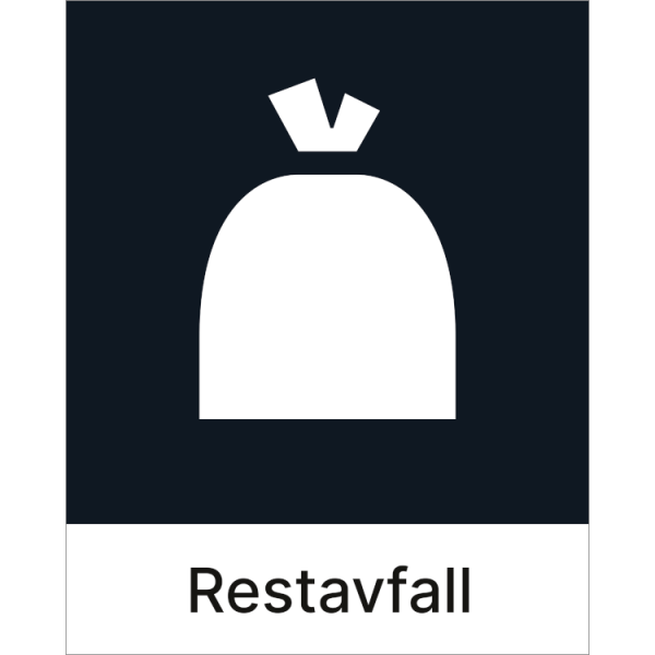 Kildesorteringsskilt Restavfall