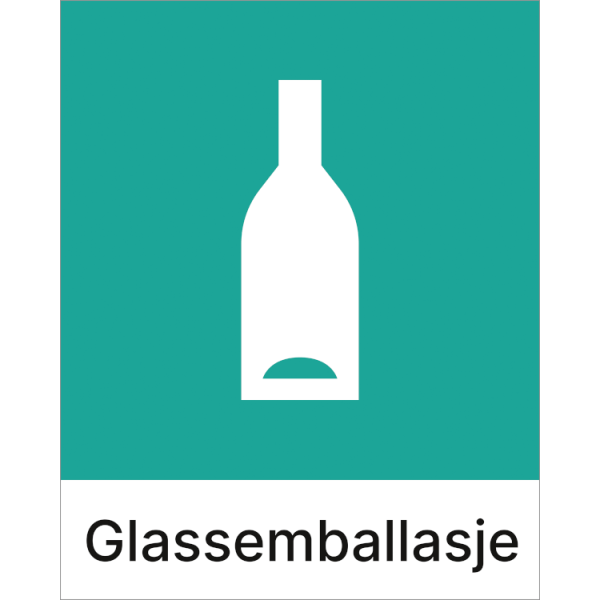 Kildesorteringsskilt Glassemballasje