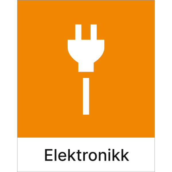 Kildesorteringsskilt Elektronikk