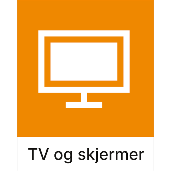 Kildesorteringsskilt TV og skjermer