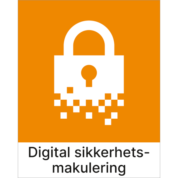Kildesorteringsskilt Digital sikkerhetsmakulering