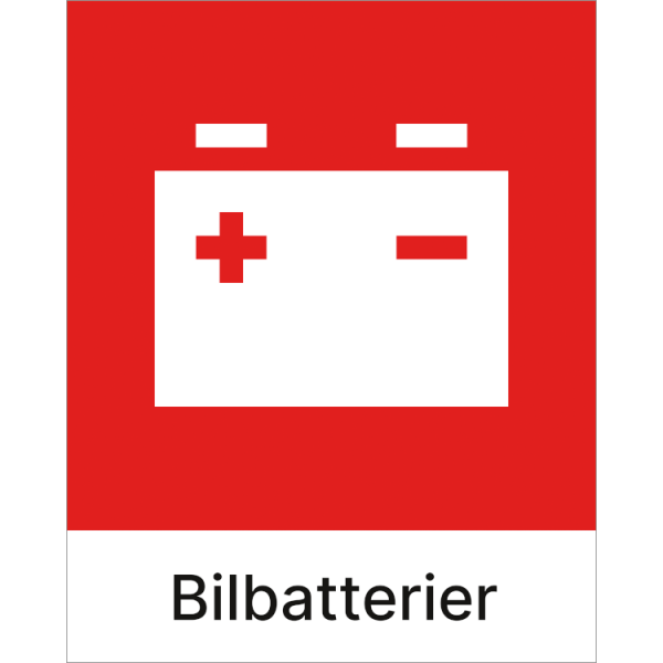 Kildesorteringsskilt Bilbatterier