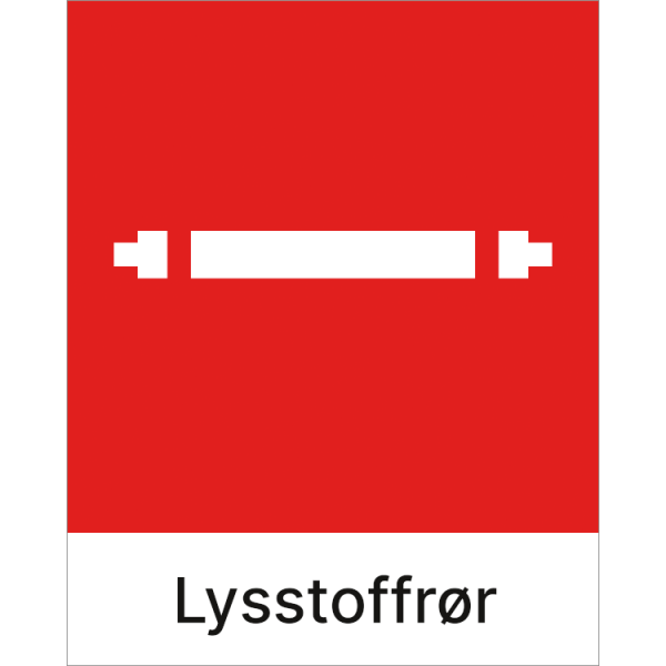 Kildesorteringsskilt Lysstoffrør
