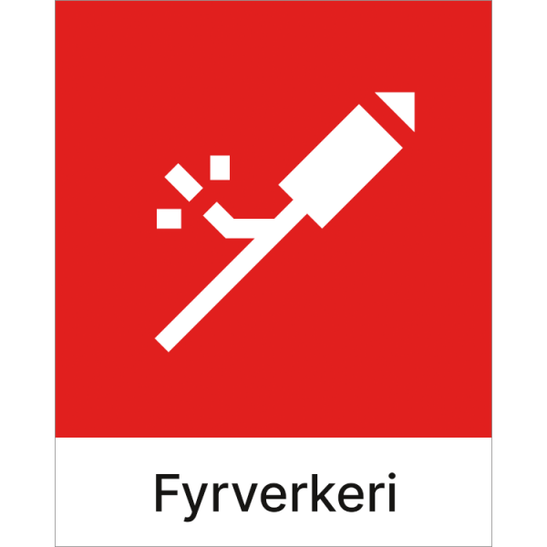 Kildesorteringsskilt Fyrverkeri