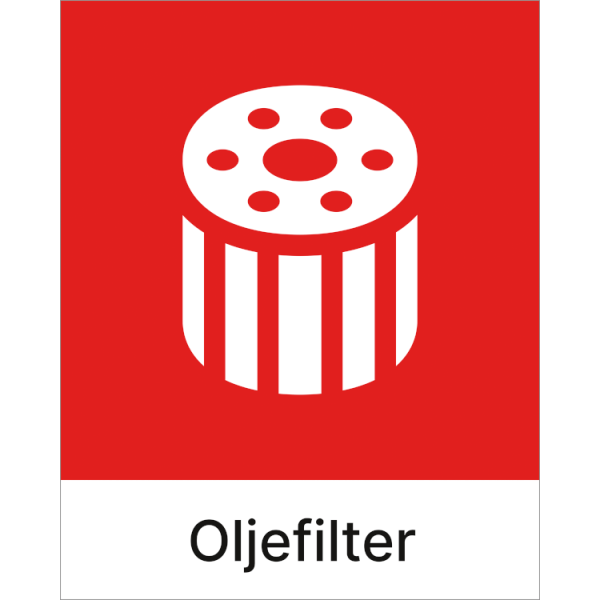 Kildesorteringsskilt Oljefilter