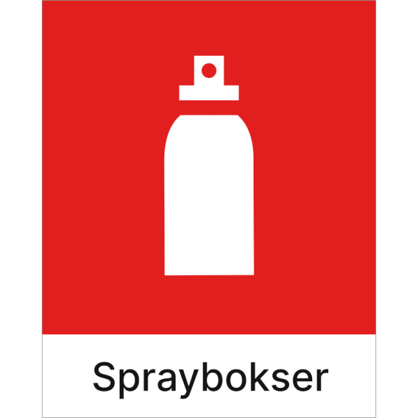 Kildesorteringsskilt Spraybokser