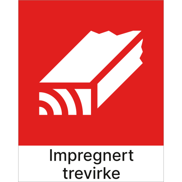 Kildesorteringsskilt Impregnert trevirke