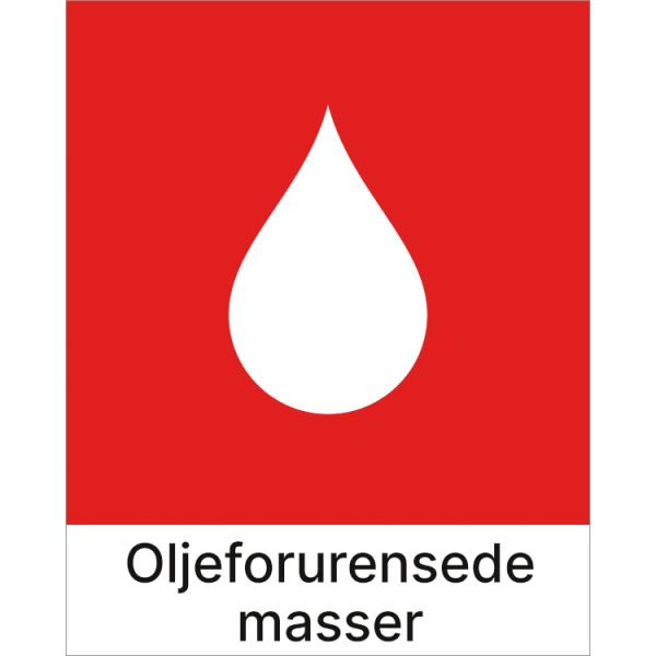 Kildesorteringsskilt Oljeforurensede masser