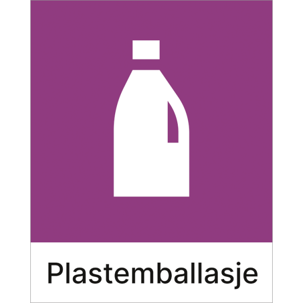 Kildesorteringsskilt Plastemballasje