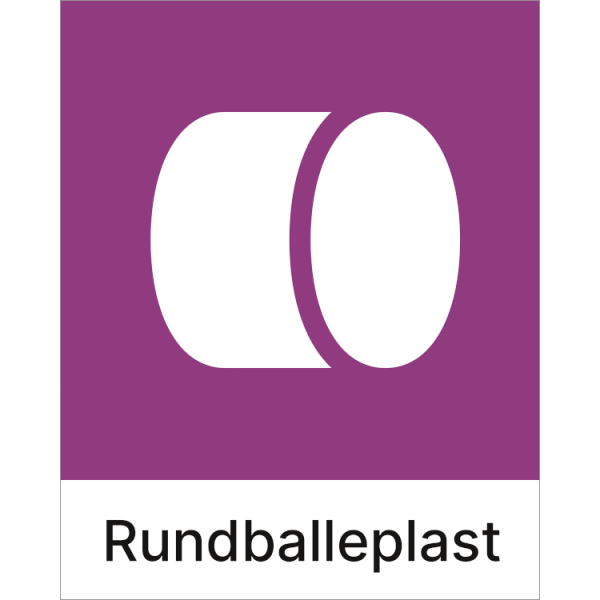Kildesorteringsskilt Rundballeplast