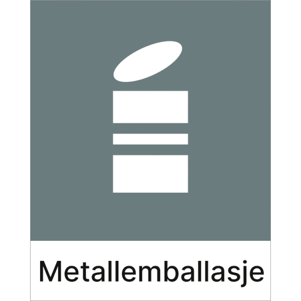 Kildesorteringsskilt Metallemballasje