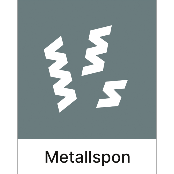 Kildesorteringsskilt Metallspon