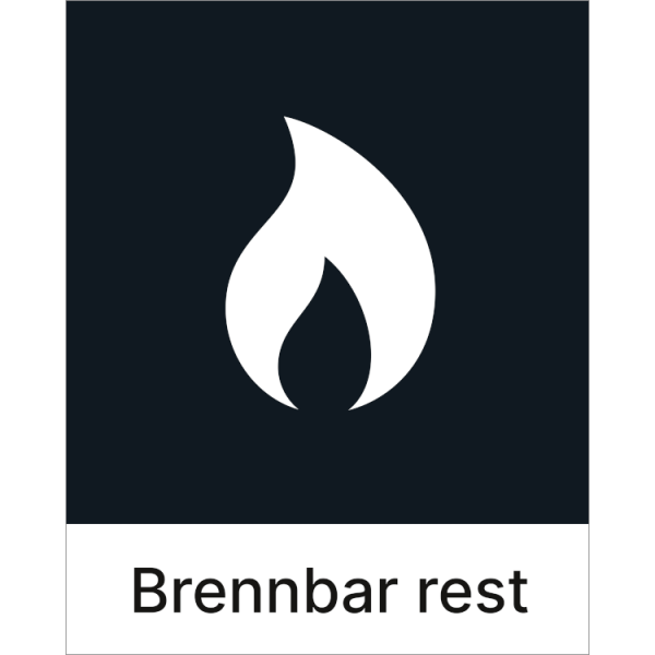 Kildesorteringsskilt Brennbar rest