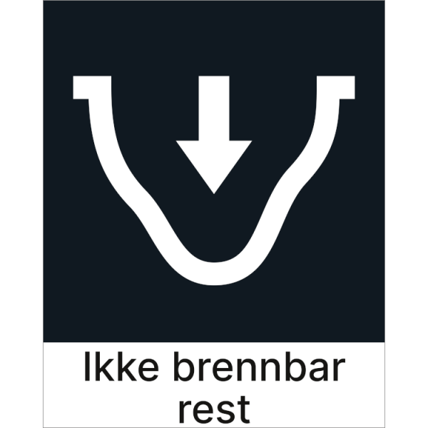 Kildesorteringsskilt Ikke brennbar rest