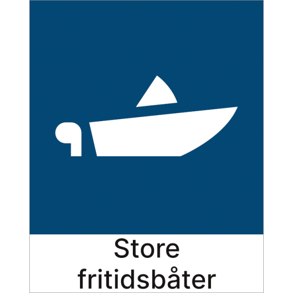 Kildesorteringsskilt Store fritidsbåter
