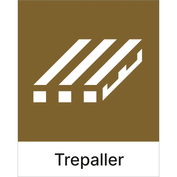 Kildesorteringsskilt Trepaller