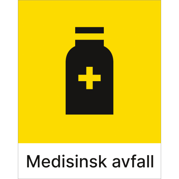 Kildesorteringsskilt Medisinsk avfall