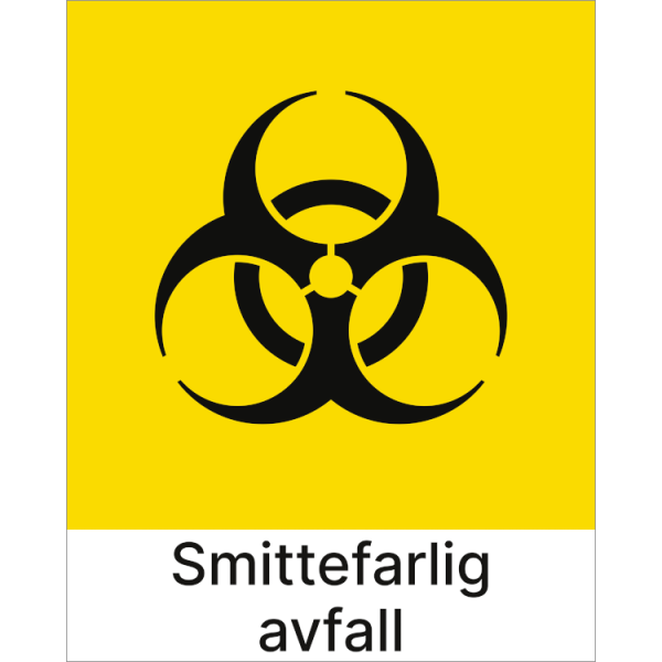 Kildesorteringsskilt Smittefarlig avfall