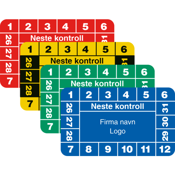 Neste Kontroll Kontrollmerker med logo/firmanavn - flere farger