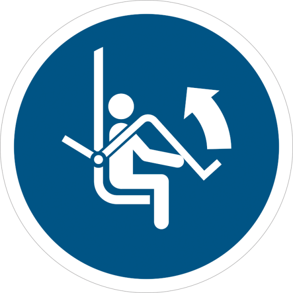 Hev sikkerhetsbøylen - Påbudsskilt ISO 7010 M034