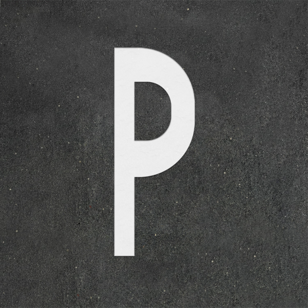 PREMARK Bokstav P - Termoplastisk vegmerking