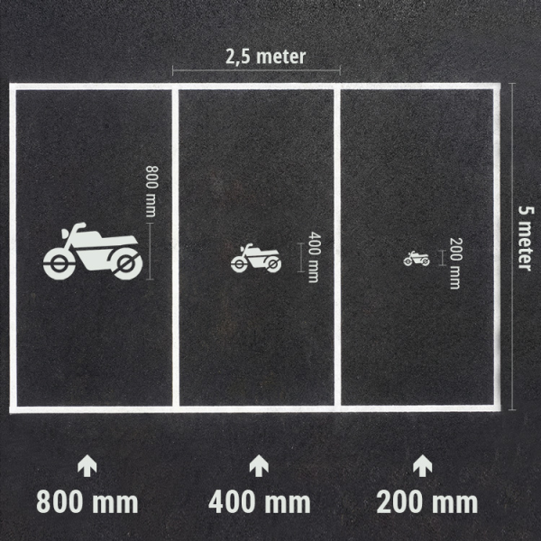 Sjablong for motorsykkelparkering - Plast