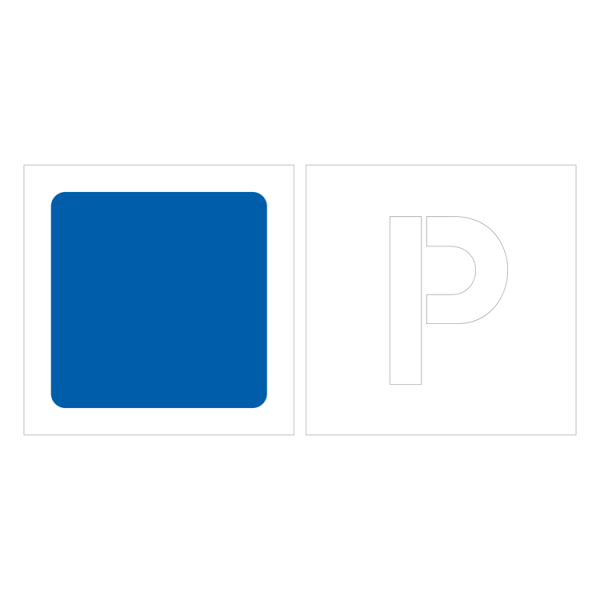 Sjablong for parkering - Plast