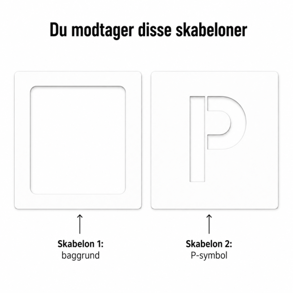 Sjablong for parkering - Plast