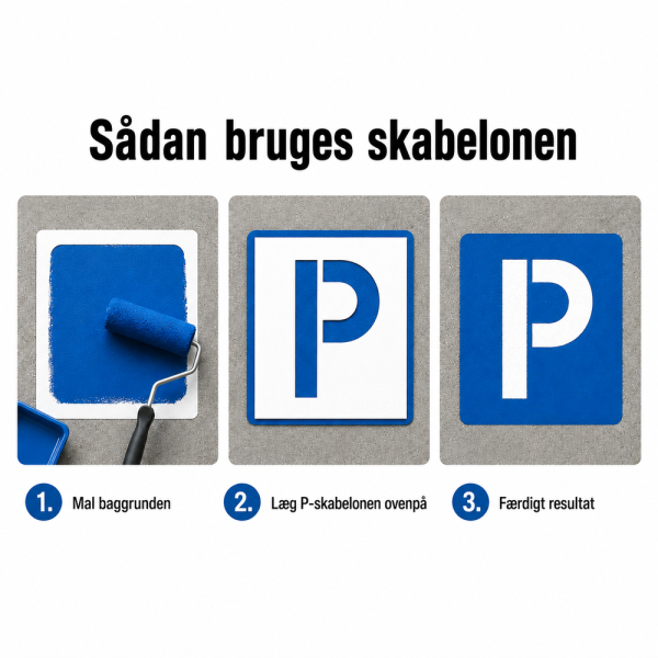 Sjablong for parkering - Plast