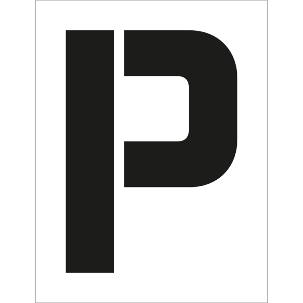 Sjablon for bokstav P - Plast