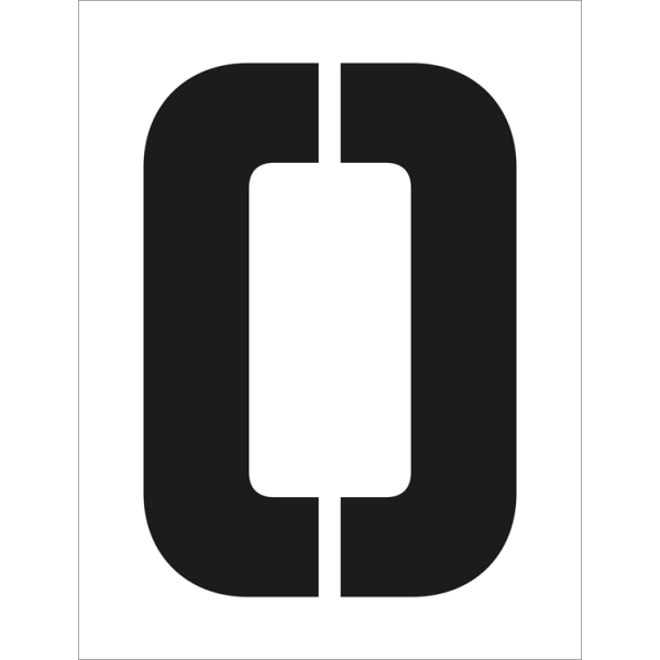 Sjablon for tall 0 - Plast