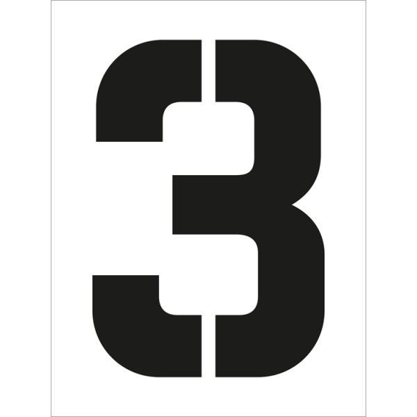 Sjablon for tall 3 - Plast