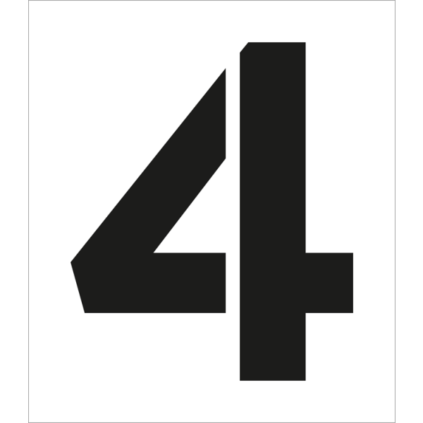 Sjablon for tall 4 - Plast