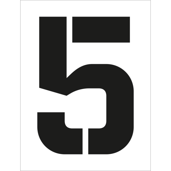 Sjablon for tall 5 - Plast